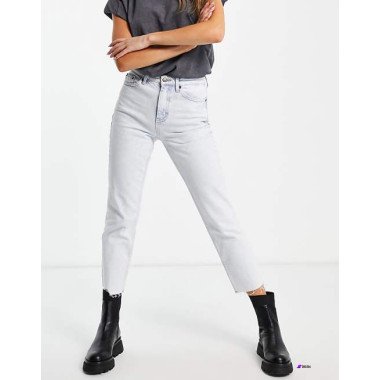 Topshop Womens White Straight Jeans ANF2342