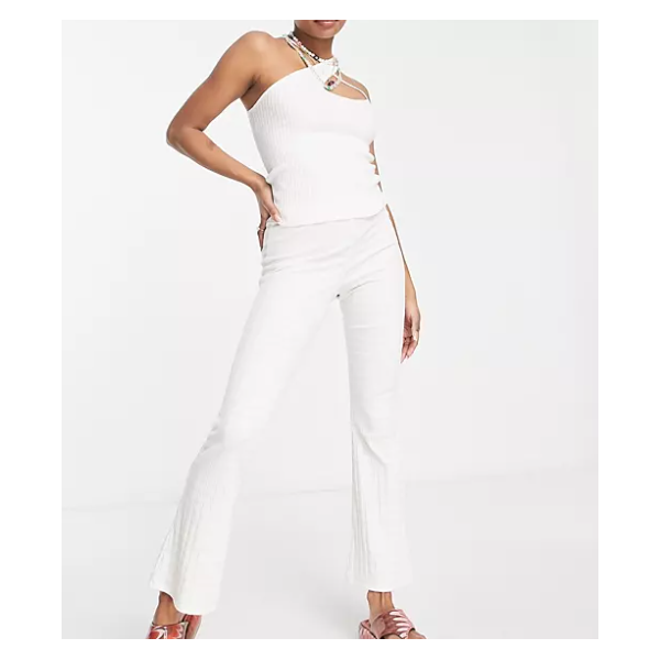 TopShop Womens Ecru Trouser ANF478 TopShop Womens Ecru Trouser ANF478