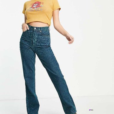 TopShop Womens Green Jeans ANF3167