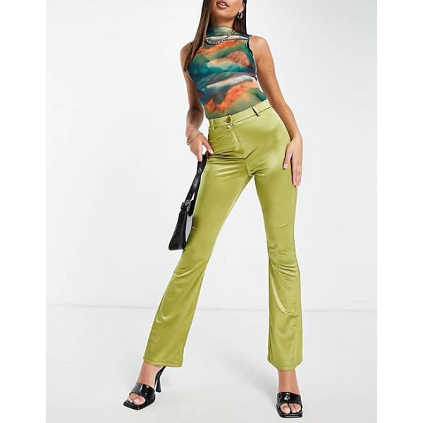 Topshop Womens Green Trouser ANF575 Topshop Womens Green Trouser ANF575