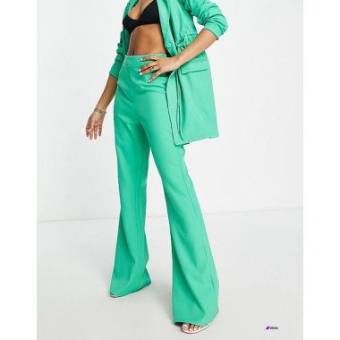 Saint Genies Womens Green Wide Leg Trouser ANF3119