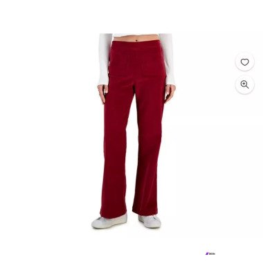 Self Esteem Womens Burgundy Cord Pant 