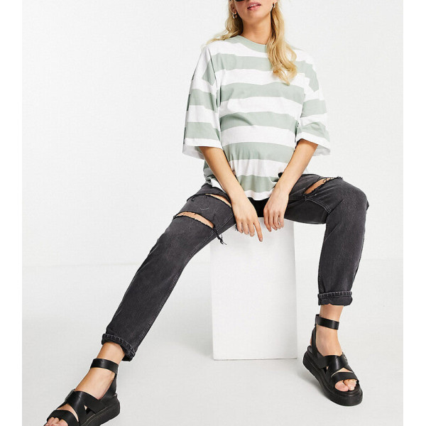 Topshop Womens Black Maternity Mom Jeans ANF2395 Topshop Womens Black Maternity Mom Jeans ANF2395