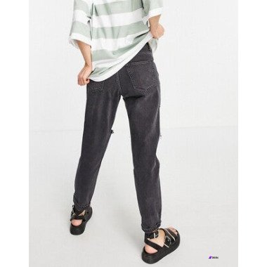 Topshop Womens Black Maternity Mom Jeans ANF2395
