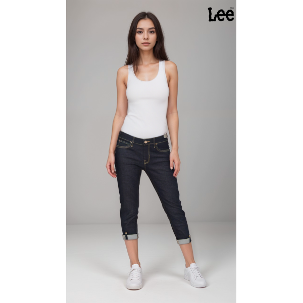Lee 401 Womens Navy Blue Mid-Rise Regular Jeans Lee 401 Womens Navy Blue Mid-Rise Regular Jeans