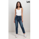 Lee 411 Womens Blue Comfort Tapered High-Rise Jeans 
