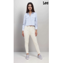 Lee 413 Womens White Mom Regular Jeans 