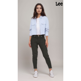 Lee Womens Black 411 Comfort Tapered Boyfriend Jeans 