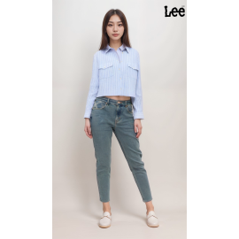 Lee Womens Blue 403 Regular Tapered High-Rise Jeans 