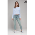 Lee Womens Blue 411 Comfort Tapered Boyfriend Jeans 