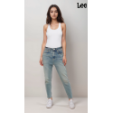 Lee Womens Blue 411 Comfort Tapered High-Rise Jeans 