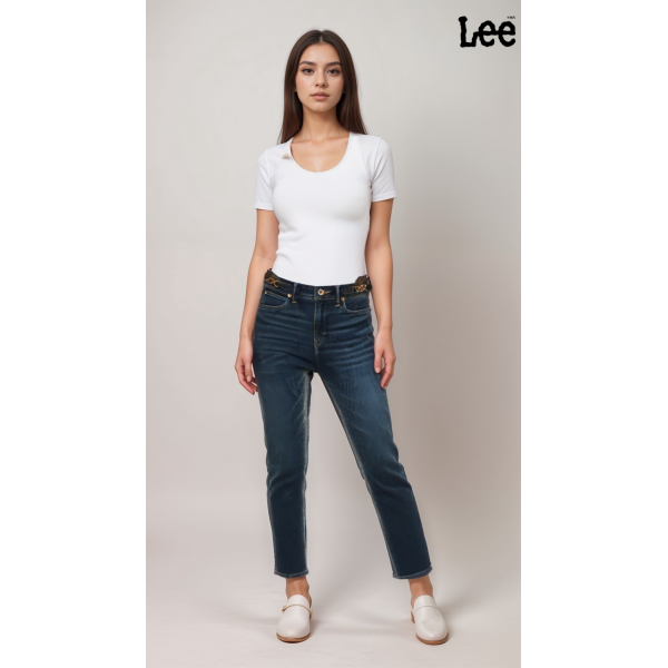 Lee Womens Blue 423 Anna High-Rise Regular Tapered Jeans Lee Womens Blue 423 Anna High-Rise Regular Tapered Jeans