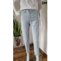 Lee Womens Blue High-Rise Regular Tapered Mom Jeans 