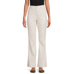 Dollhouse Womens Off White Leather High Rise Flare Pants Dollhouse Womens Off White Leather High Rise Flare Pants