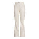 Dollhouse Womens Off White Leather High Rise Flare Pants 