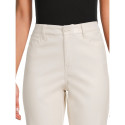 Dollhouse Womens Off White Leather High Rise Flare Pants 