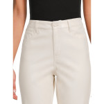 Dollhouse Womens Off White Leather High Rise Flare Pants Dollhouse Womens Off White Leather High Rise Flare Pants