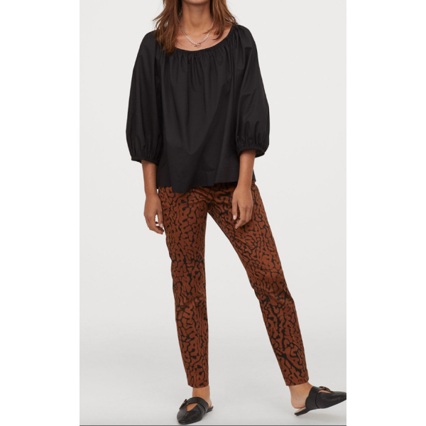 H&M  Womens Brown/Leopard print Ankle-length Trousers 0783346021