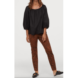 H&M  Womens Brown/Leopard print Ankle-length Trousers 0783346021