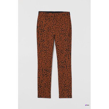 H&M  Womens Brown/Leopard print Ankle-length Trousers 0783346021