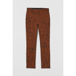 H&M  Womens Brown/Leopard print Ankle-length Trousers 0783346021