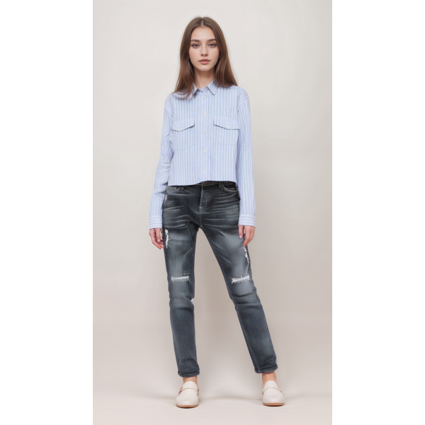 Hudson Womens Gray Boyfriend Jeans 801682885561 FA108 (FL224)