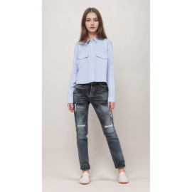 Hudson Womens Gray Boyfriend Jeans 801682885561 FA108 (FL224)