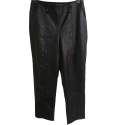I.N.C Womens Black Leather High-Rise Straight Leg Pants 