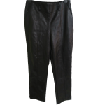 I.N.C Womens Black Leather High-Rise Straight Leg Pants I.N.C Womens Black Leather High-Rise Straight Leg Pants