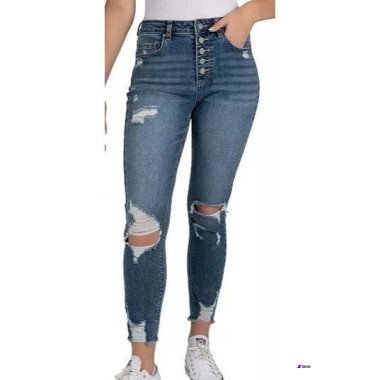 Indigo Rein Womens Navy Blue High Rise Jeans  