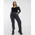 Collusion Womens Black Mom Jeans ANF2348