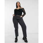 Collusion Womens Black Mom Jeans ANF2348 Collusion Womens Black Mom Jeans ANF2348