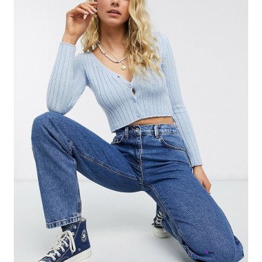 Collusion Womens Blue Dad Jeans ANF3268