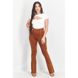 Collusion Womens Brown Flare Pants ANF2307