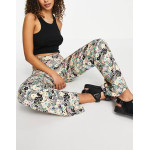 Collusion Womens Multicolor Satin Trouser ANF2447