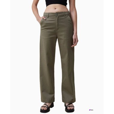 Cotton On Juniors Khaki Wide Leg Pant   