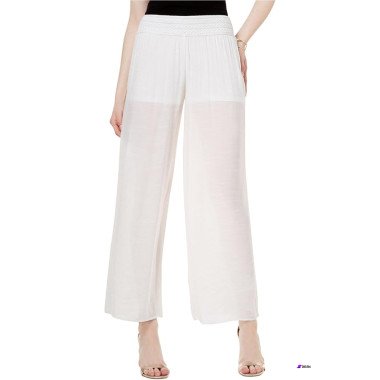 BCX Womens White Gauze Pull-On Pants  