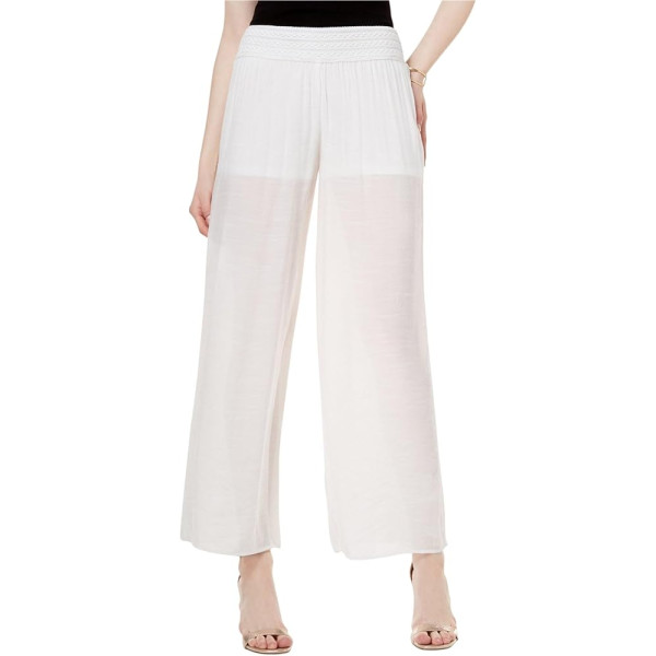 BCX Womens White Gauze Pull-On Pants BCX Womens White Gauze Pull-On Pants