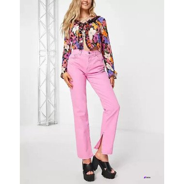 Asos Design Womens Pink Jeans ANF1435