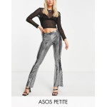 Asos Design Womens Silver Slim Flare Trouser ANF3214