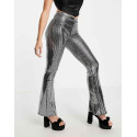 Asos Design Womens Silver Slim Flare Trouser ANF3214