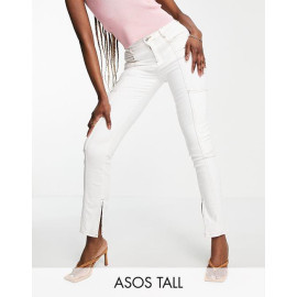 Asos Design Womens White Sassy Cigarette Split Front Pants ANF2397