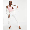 Asos Design Womens White Sassy Cigarette Split Front Pants ANF2397