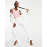 Asos Design Womens White Sassy Cigarette Split Front Pants ANF2397