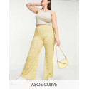 Asos Design Womens Yellow Wide Leg Trouser ANF3371