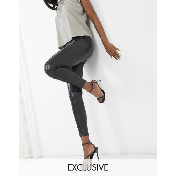 ASYOU Womens Black Leather Trousers ANF2494 ASYOU Womens Black Leather Trousers ANF2494