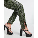 Asos Design Womens Green Snake Trouser ANF505  s