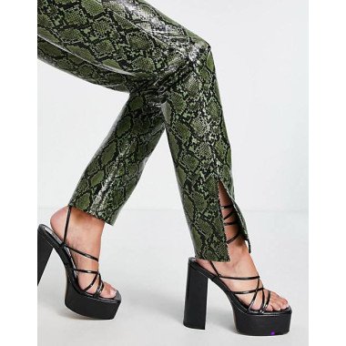 Asos Design Womens Green Snake Trouser ANF505  s