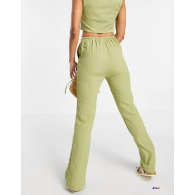 Asos Design Womens Green Tall Flare Trouser ANF3365