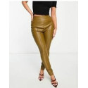 Asos Design Womens Khaki Leather Legging ANF1434